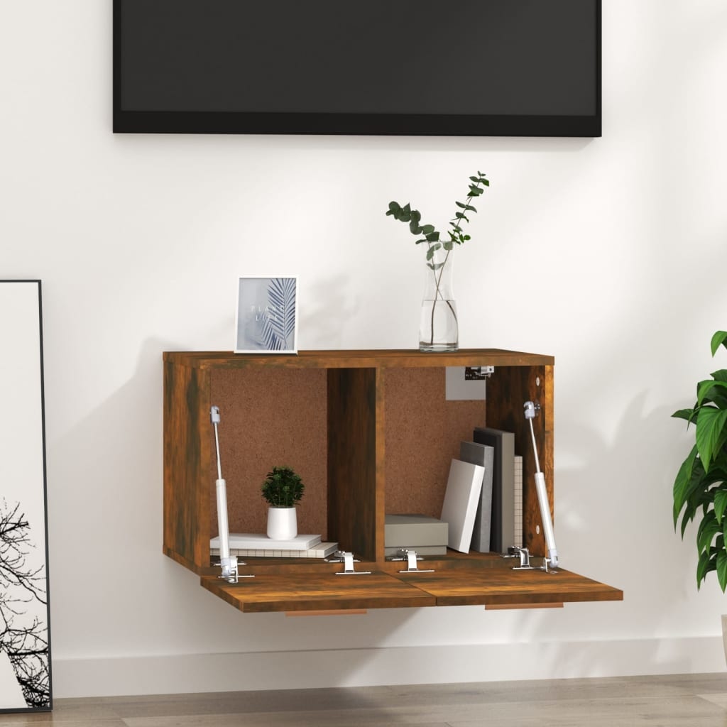VidaXL Wandkast 60x36,5x35 cm bewerkt hout gerookt eikenkleurig