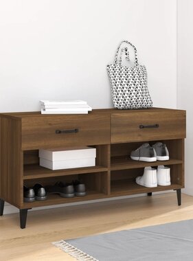 VidaXL Schoenenkast 102x35x55 cm bewerkt hout bruin eikenkleur