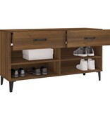 VidaXL Schoenenkast 102x35x55 cm bewerkt hout bruin eikenkleur