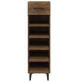 VidaXL Schoenenkast 30x35x105 cm bewerkt hout bruin eikenkleur