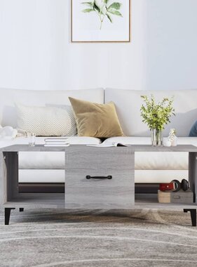 VidaXL Salontafel 102x50x40 cm bewerkt hout grijs sonoma eikenkleurig