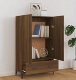 VidaXL Hoge kast 70x31x115 cm bewerkt hout bruin eikenkleur