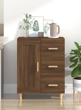 VidaXL Dressoir 69,5x34x90 cm bewerkt hout bruin eikenkleur