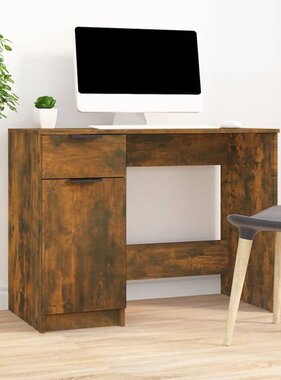 VidaXL Bureau 100x50x75 cm bewerkt hout gerookt eikenkleurig
