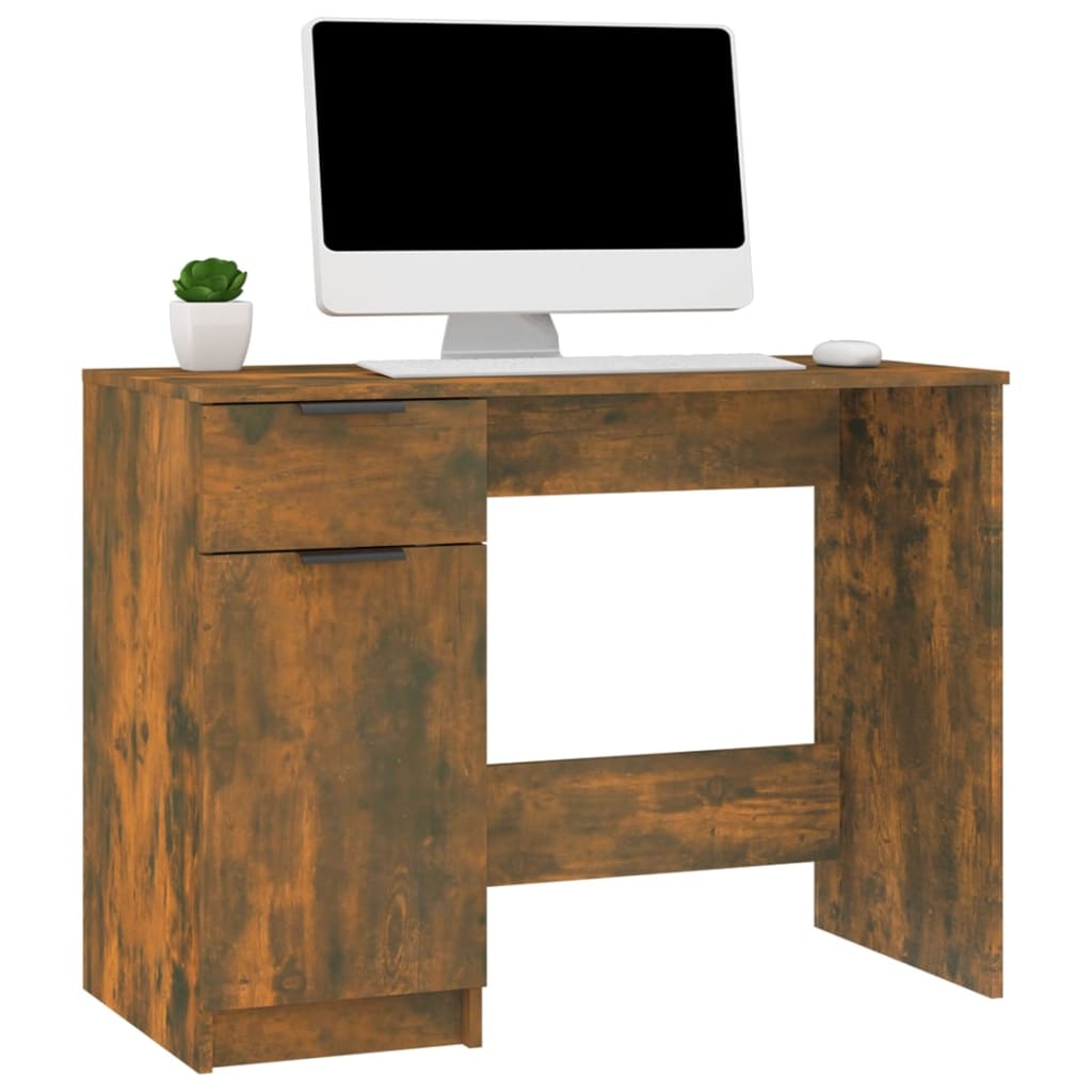 VidaXL Bureau 100x50x75 cm bewerkt hout gerookt eikenkleurig