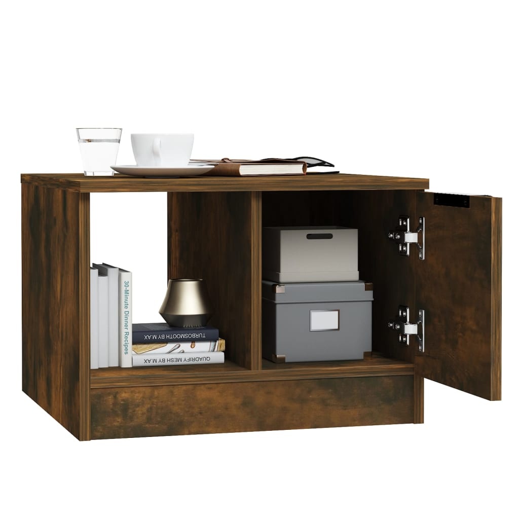 VidaXL Salontafel 50x50x36 cm bewerkt hout gerookt eikenkleurig