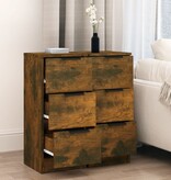 VidaXL Dressoirs 2 st 30x30x70 cm bewerkt hout gerookt eikenkleurig