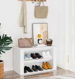 VidaXL Schoenenrek 75x35x45 cm bewerkt hout wit