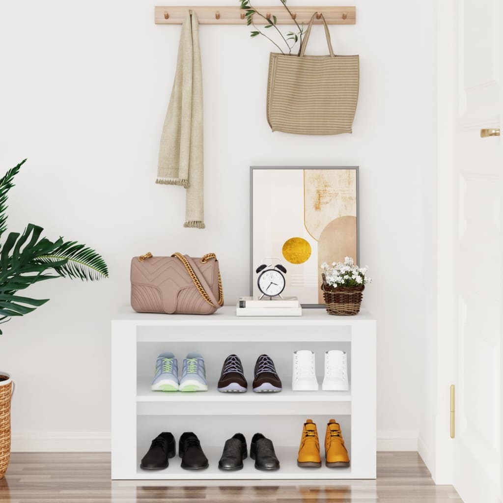 VidaXL Schoenenrek 75x35x45 cm bewerkt hout wit