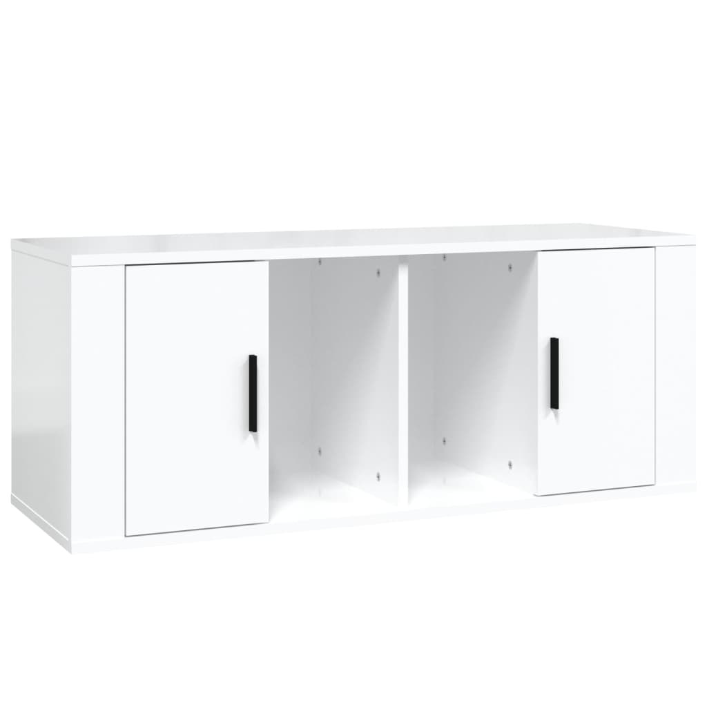 VidaXL Tv-meubel 100x35x40 cm bewerkt hout hoogglans wit