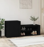 VidaXL Schoenenkast 130x35x54 cm bewerkt hout zwart