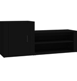 VidaXL Schoenenkast 130x35x54 cm bewerkt hout zwart