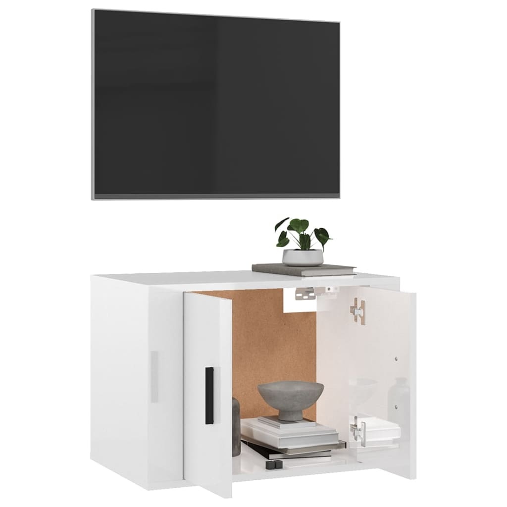 VidaXL Tv-wandmeubel 57x34,5x40 cm hoogglans wit