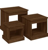 VidaXL 3-delige Salontafelset bewerkt hout bruin eikenkleur