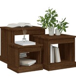 VidaXL 3-delige Salontafelset bewerkt hout bruin eikenkleur