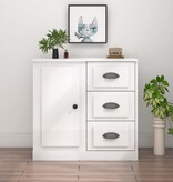 VidaXL Dressoir 70x35x67,5 cm bewerkt hout hoogglans wit