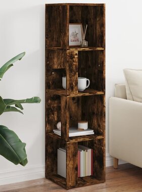 VidaXL Hoekkast 33x33x132 cm bewerkt hout gerookt eikenkleurig