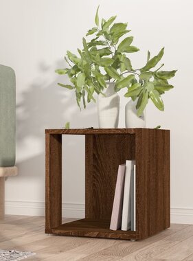 VidaXL Bijzettafel 33x33x34,5 cm bewerkt hout bruin eikenkleur