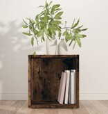 VidaXL Bijzettafel 33x33x34,5 cm bewerkt hout gerookt eikenkleurig