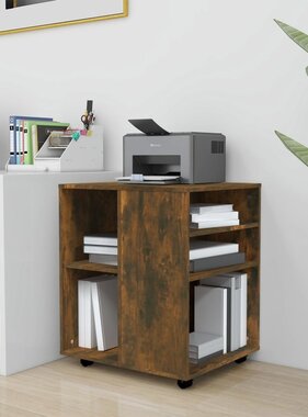 VidaXL Rolkast 60x53x72 cm bewerkt hout gerookt eikenkleurig