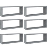 VidaXL Wandschappen kubus 6 st 60x15x23 cm bewerkt hout grijs sonoma