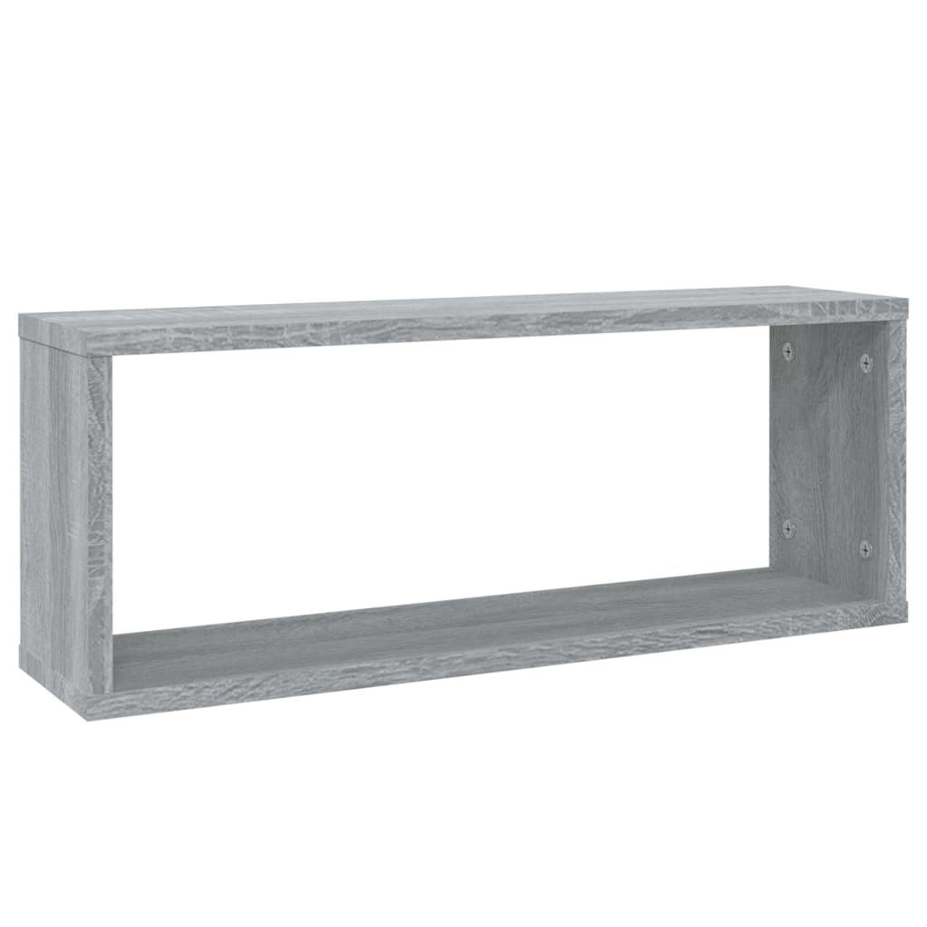VidaXL Wandschappen kubus 6 st 60x15x23 cm bewerkt hout grijs sonoma
