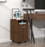 VidaXL Bijzetkast met wielen 33x38x60 cm bewerkt hout bruineikenkleur