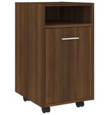 VidaXL Bijzetkast met wielen 33x38x60 cm bewerkt hout bruineikenkleur