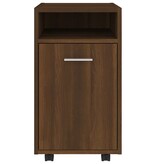 VidaXL Bijzetkast met wielen 33x38x60 cm bewerkt hout bruineikenkleur