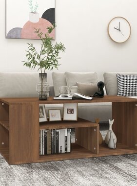 VidaXL Salontafel 100x50x40 cm bewerkt hout bruineiken