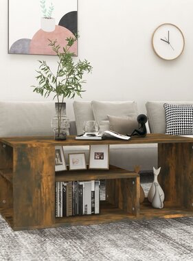 VidaXL Salontafel 100x50x40 cm bewerkt hout gerookt eikenkleurig