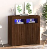VidaXL Dressoir met LED-verlichting 80x35x75 cm bruin eiken