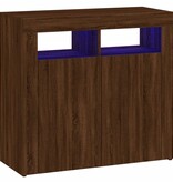 VidaXL Dressoir met LED-verlichting 80x35x75 cm bruin eiken