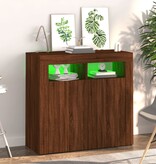 VidaXL Dressoir met LED-verlichting 80x35x75 cm bruin eiken