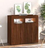 VidaXL Dressoir met LED-verlichting 80x35x75 cm bruin eiken