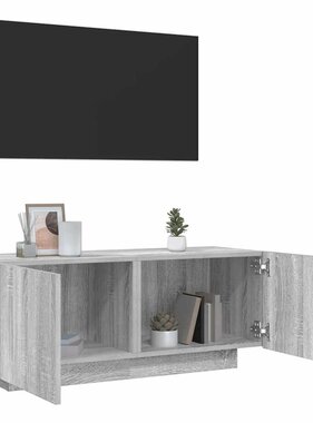 VidaXL Tv-meubel 100x35x40 cm bewerkt hout grijs sonoma eikenkleurig
