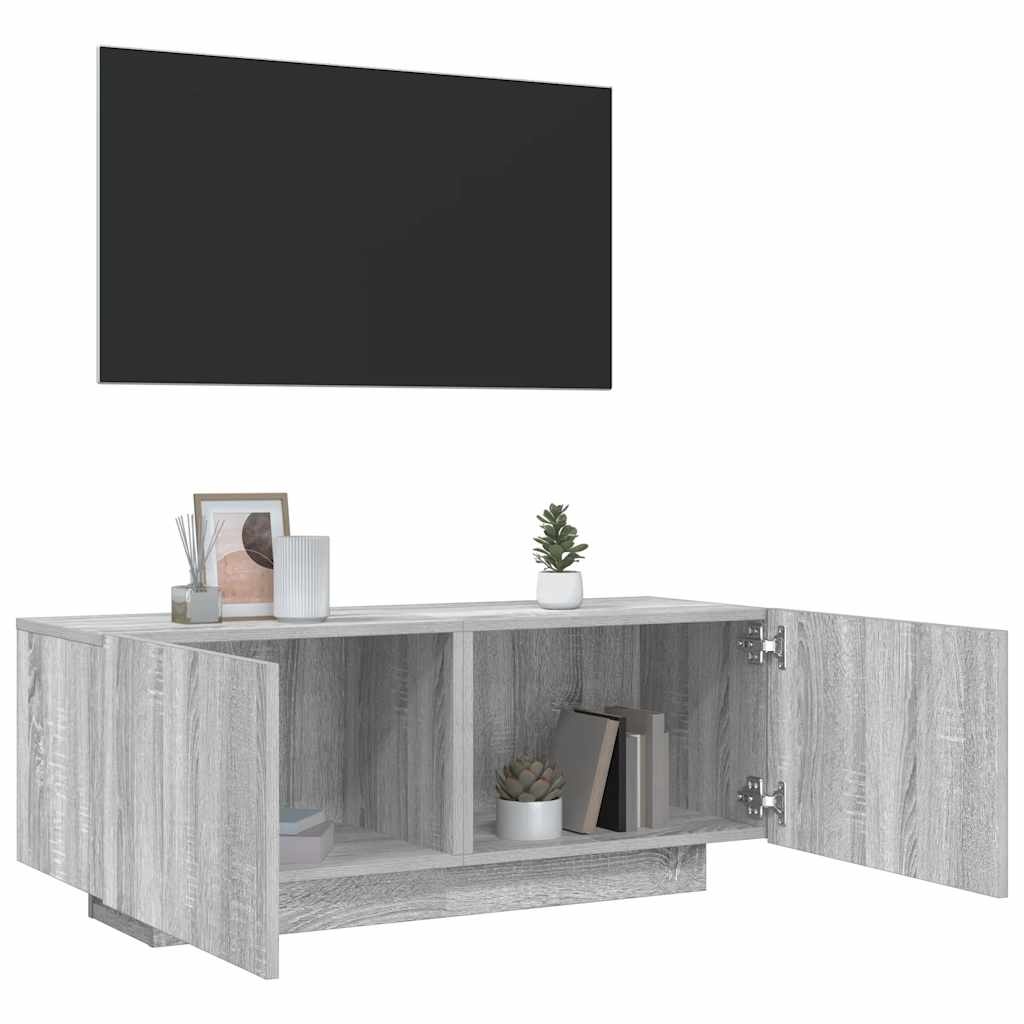 VidaXL Tv-meubel 100x35x40 cm bewerkt hout grijs sonoma eikenkleurig