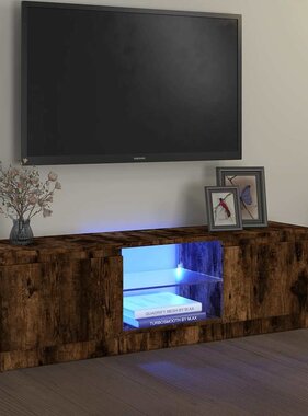 VidaXL Tv-meubel met LED-verlichting 120x30x36 cm gerookt eikenkleur