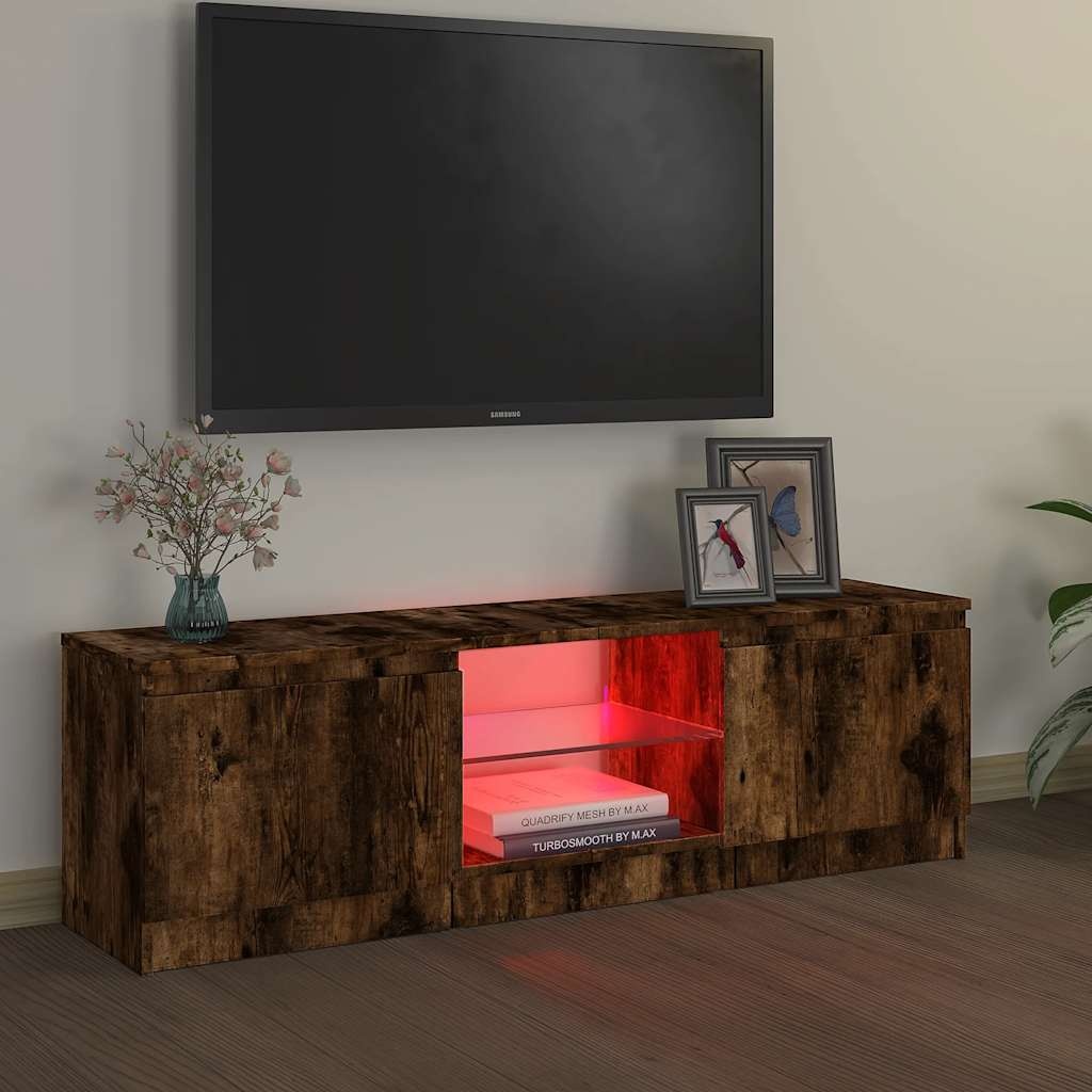 VidaXL Tv-meubel met LED-verlichting 120x30x36 cm gerookt eikenkleur