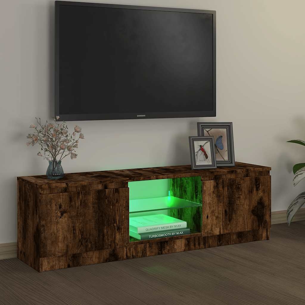 VidaXL Tv-meubel met LED-verlichting 120x30x36 cm gerookt eikenkleur
