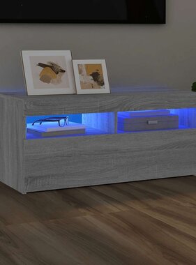 VidaXL Tv-meubel met LED-verlichting 90x35x40 cm grijs sonoma eiken