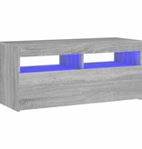 VidaXL Tv-meubel met LED-verlichting 90x35x40 cm grijs sonoma eiken