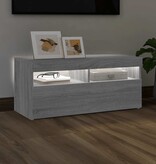 VidaXL Tv-meubel met LED-verlichting 90x35x40 cm grijs sonoma eiken