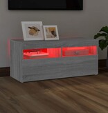 VidaXL Tv-meubel met LED-verlichting 90x35x40 cm grijs sonoma eiken