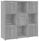 VidaXL Boekenkast 90x30x90 cm bewerkt hout grijs sonoma eikenkleurig