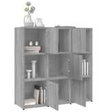 VidaXL Boekenkast 90x30x90 cm bewerkt hout grijs sonoma eikenkleurig