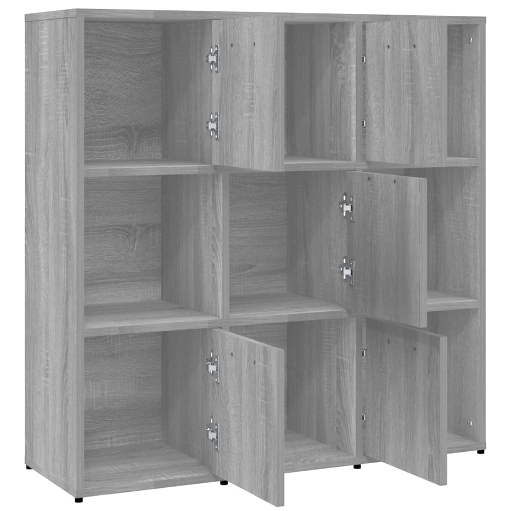 VidaXL Boekenkast 90x30x90 cm bewerkt hout grijs sonoma eikenkleurig