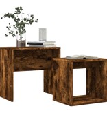 VidaXL 2-delige Tafeltjesset bewerkt hout gerookt eikenkleurig