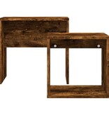 VidaXL 2-delige Tafeltjesset bewerkt hout gerookt eikenkleurig