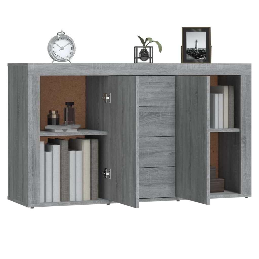 VidaXL Dressoir 120x36x69 cm bewerkt hout grijs sonoma eikenkleurig